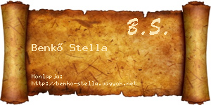 Benkő Stella névjegykártya